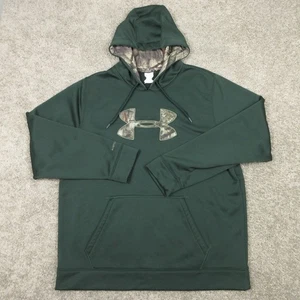 Under Armour Sweater Mens 2XL Green Storm 1 Camo Logo Pullover Hoodie Sweatshirt - Picture 1 of 13