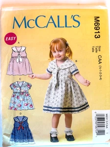 Baby Kleinkind Schnittmuster Matrosenkleid McCall's 6913 Größe 6 Monate - 4 neu ungeschnitten - Bild 1 von 1