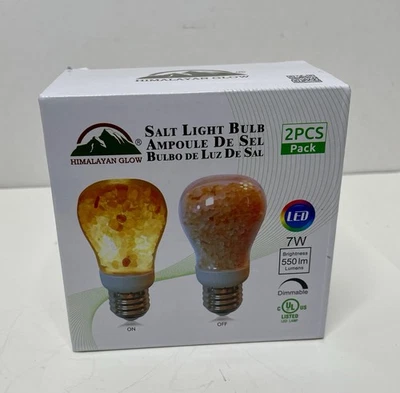 Himalayan Glow Salt Light Bulbs 60-Watt Equivalent, Warm Amber Glow, (Pack of 2) - Image 1 of 4