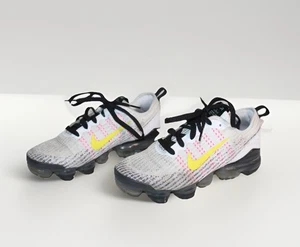 Nike Air VaporMax Flyknit 3 Shoes GS White/ Yellow BQ5238-102 38.5 6Y/ W. 7.5 🌸 - Picture 1 of 8