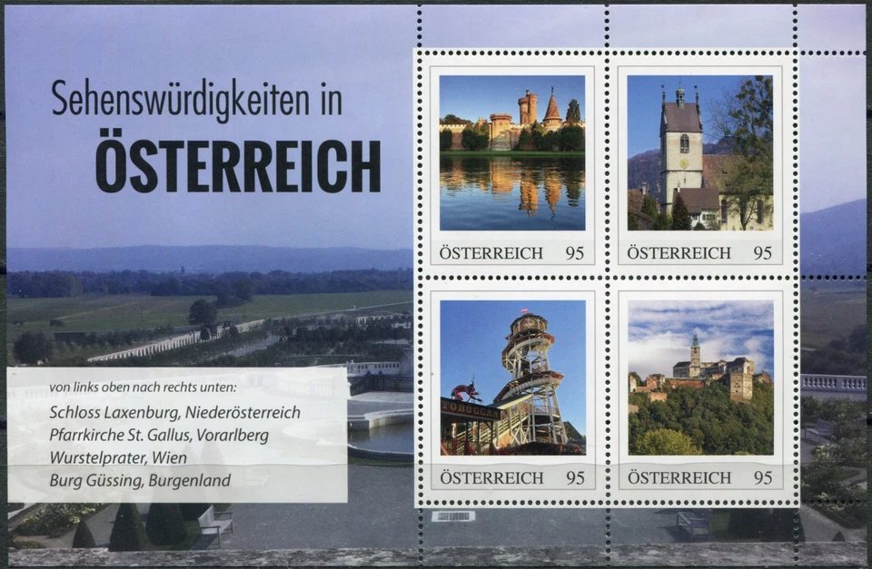 Austria 2024. Attractions in Austria (MNH OG **) Souvenir Sheet - Image 1 of 1