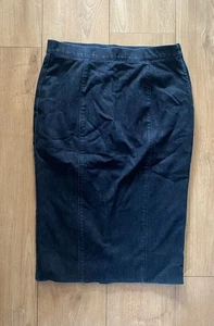 Marks & Spencer Autograph Blue Denim Cotton Pencil Skirt Size 12, Side Zip - Picture 1 of 6