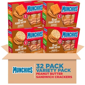 Munchies Sandwich Cracker, verschiedene Erdnussbutter Variety Pack (4er Pack, 3... - Bild 1 von 6