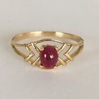 P-5410, New 14K Solid Yellow Gold Y/G Genuine Ruby Ring, Oval Shape, Sz-6