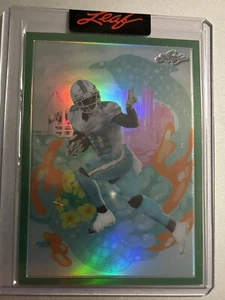2023 LEAF METALLIC IMAGINATIONS TYREEK HILL MIAMI DOLPHINS SP GREEN 11/25 - Picture 1 of 2