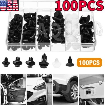100 Piezas Clips de Parachoques Retenedor Auto Coche Remaches Sujetador Guardabarros-Push Pin Borde +++++ Foto 1 de 4