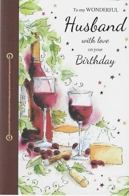 SIMON ELVIN TO MY WONDERFUL HUSBAND BIRTHDAY CARD 9 X 6 INCHES