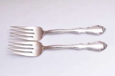 Juego de 2 Tenedores para Ensalada Toalla Fontana Plata de Ley - Sin Monograma -6 3/8" Foto 1 de 4