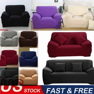 Fundas universales para sofá silla 1 2 3 4 asientos protector elástico sofá funda EE. UU. - Imagen 1 de 51