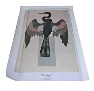 VTG Ikki Matsumoto Anhinga Art Print Poster Island Reporter 1995 Waterbird - Picture 1 of 20