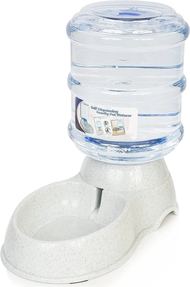 Zone Tech Gravity Self Dispensing Pet Food Feeder and Water Dispenser 3.75 Liter