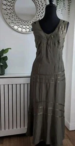Sandwich Gr. 38/10 hübsch oliv/khakigrünes Kleid, Gatsby Style, ärmellos - Bild 1 von 17