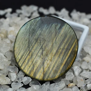 Piedra preciosa suelta de 135,80 quilates de labradorita natural CERTIFICADA forma redonda regalo gratuito - Imagen 1 de 8