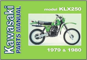 KAWASAKI Parts Manual KLX250 KLX250-A1 KLX250-A2 1979 and 1980 Catalog List - Picture 1 of 4