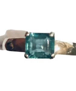 ¡ESTADO! ANILLO DE PLATA 92,5 ESMERALDA ZAMBIA LIMPIA 100 % NATURAL SIN CALEFACCIÓN 1,30 CT - Imagen 1 de 12