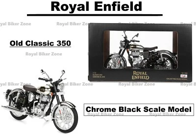 Royal Enfield "modèle à l'échelle noire chromée" pour Old Classic 350