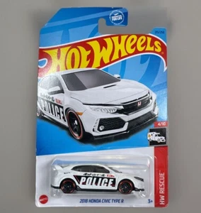Hot Wheels 2018 Honda Civic Type R HW Rescue Case M New White 4/10 Diecast Car - Bild 1 von 7