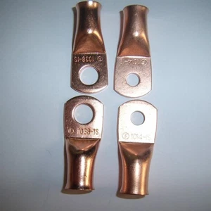 (4) Wire Ring Terminal Copper 1/0 AWG Gauge 3/8" 1/4" Connectors Audio Terminals - Picture 1 of 5