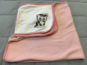 Gymboree Little Golden Books Shy Little Kitten Pink Striped Baby Blanket - Picture 1 of 5