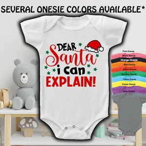 Dear Santa I Can Explain Christmas Gerber® Onesie® Cute Baby Shower Gift - Picture 1 of 13