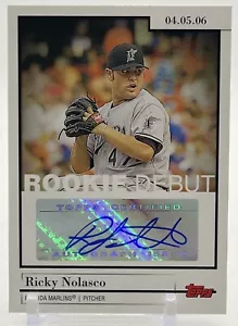 RICKY NOLASCO Florida Marlins 2006 Topps Certified Autograph Card #DA-RN - Picture 1 of 2