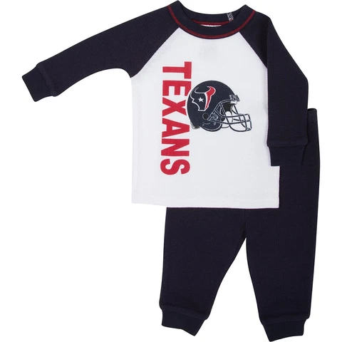 Houston Texans NFL Infant/Baby 2-Piece Team Navy Blue Thermal Pajamas: 0-6m Cover