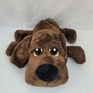 Russ Stuffed Plush Dark Chocolate Brown Puppy Dog Big Sad Eyes Lil Peepers 21634 - Picture 1 of 6