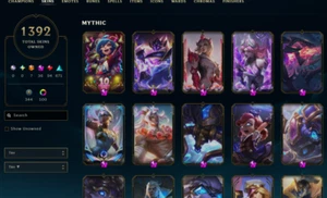 1392 Skins (7 Ultimate) LoL League Of Legends Account - Picture 1 of 7