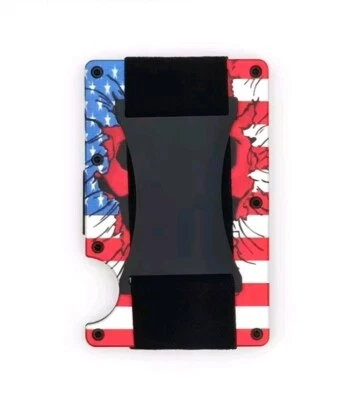 The Ridge Style Titanium Metal RFID Blocking Men's Wallet With Strap USA SELLER - Image 1 of 4