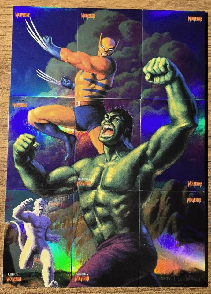 2023 Fleer Ultra Marvel Wolverine Hulk Puzzle 3x3s Set 1-9 - Image 1 of 1