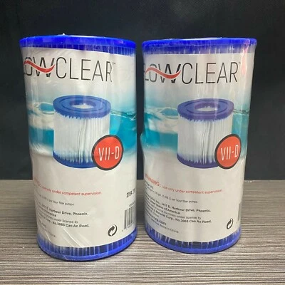 4 Bestway Flowclear Pool Pump Replacement Filter Cartridge VII D 2 2-Count Packs - Image 1 of 4