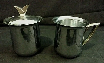 JUEGO AZUCARERO Y CREMA CUBIERTO CROMO PULIDO - Estilo contemporáneo - BONITO Foto 1 de 4