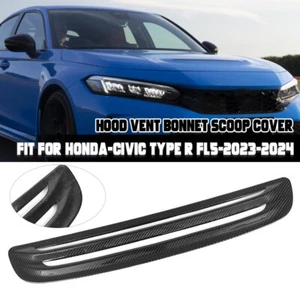 For Honda Civic FL5 Front Hood Vent Scoop Cover Replacement Carbon Fiber Black - Picture 1 of 12