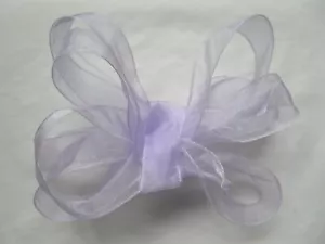 Pale Lilac Wired Edge Sheer Organza Elegant Ribbon End of Roll Crafts Wedding - Picture 1 of 5
