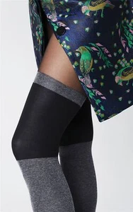 Fiore Tights Piega Patterned Tights Melange / Black 40 Denier New - Picture 1 of 4