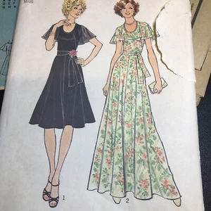 Vintage 1976 Simplicity 7382 Sz 12 Two Lengths Retro 70s Style Formal Gown - Picture 1 of 9