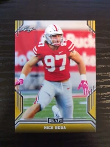 Nick Bosa Gold 2019 Leaf Draft - #59 (RC) Ohio State Buckeyes - Picture 1 of 4