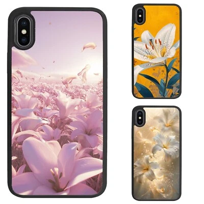 For Motorola Apple iPhone Samsung Galaxy collage white lily flowers Phone Covers - Image 1 of 4