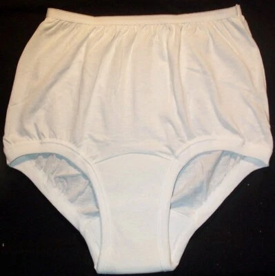USA 3 Pair Size XXL / 10 White Band Leg Poly Cotton Wearever Incontinence Panties US