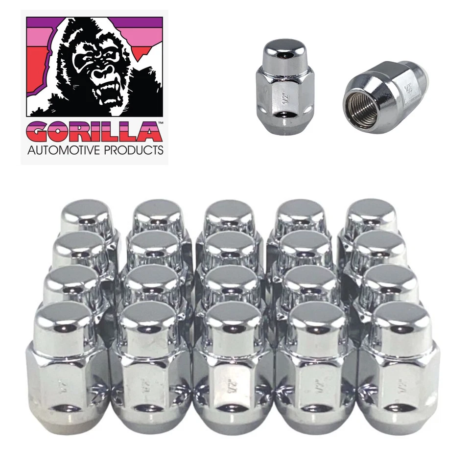 Gorilla 91188 Lug Nut Acorn Bulge Chrome 13/16in 1/2in