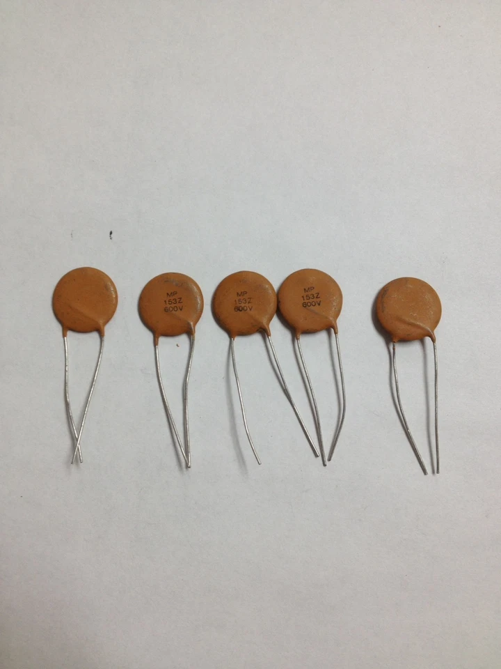5 PCS MPI GE153Z 15000pF 600V Ceramic Disc Capacitors Z5U MP 153Z 600V - Image 1 of 1