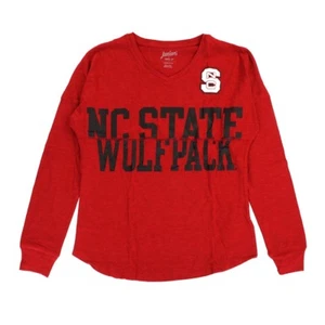 NC State Wolfpack NCAA Outerstuff Girls Red "Split" Long Sleeve T-Shirt - Picture 1 of 1
