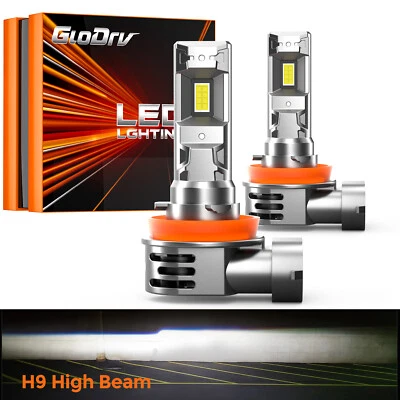 2x GloDrv H11 H9 6000K Cool White LED Headlight Bulbs Conversion Kit High Beam - Image 1 of 4