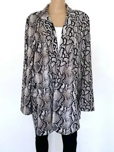 NWT JOSEPH RIBKOFF Plus Size 22 2XL UK 24 Animal Print Beige Black Jacket Blazer - Picture 1 of 11