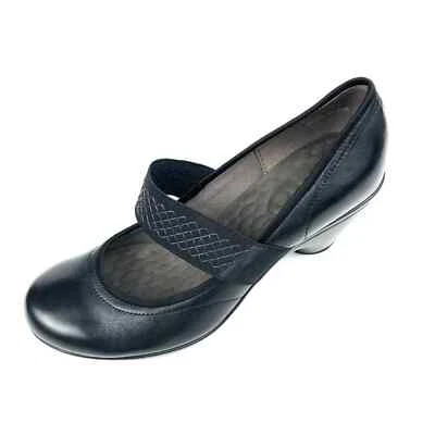 Clarks Privo Tacón Bajo Cuero Negro Mary Jane 8.5M Foto 1 de 4