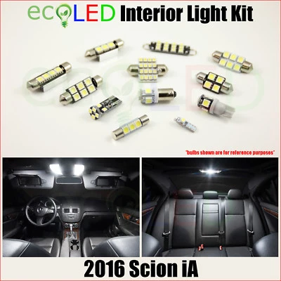 Fits 2016 Scion iA WHITE LED Interior Light Accessories Replacement Kit 7 Bulbs - Изображение 1 из 4