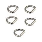 5 Pieces D Rings Half Rings Multipurpose Semi Circular D Shaped Rings Metal D