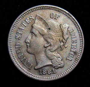 1881 3 Cents Nickel. Choice BU - Picture 1 of 2