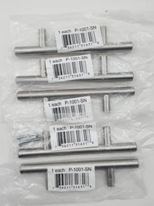 5 Pack Cabinet Pull Drawer Pull Bar 5.75" European Style Satin Nickel 3" Centers - Picture 1 of 6