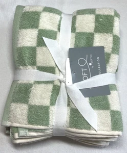 LOFT BY LOFTEX Hand Towels (2) STRIPES BLUE GOLD ORANGE 18 x 28 100% COTTON NIP - Picture 1 of 2